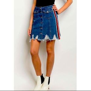 Distressed jean skirt-NWT